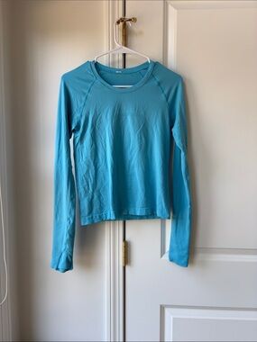 lululemon athletica Long Sleeve Athletic Tee in Light Blue